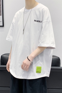 夏款新款青少年简约印花半袖男女港风圆领短袖T恤1566-P38 控价58图片
