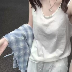 小清新中长蓝色格子长袖衬衫女秋季慵懒风polo领宽松防晒衬衣外套图片