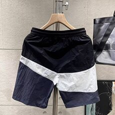 短裤夏季新款潮牌拼色宽松百搭休闲裤男士薄款运动速干沙滩五分裤，男装休闲裤，电商B212（原钱塘6029）