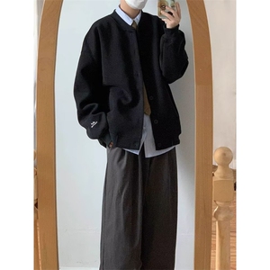 复古简约纯色棒球服外套男宽松百搭休闲夹克卫衣513AWY2467P55图片