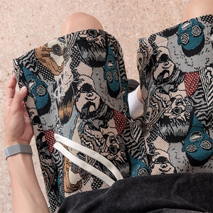 夏季新款大码休闲裤男潮刺绣花短裤五分裤子217-2-K203-特P35，男装牛仔裤，星座217-2