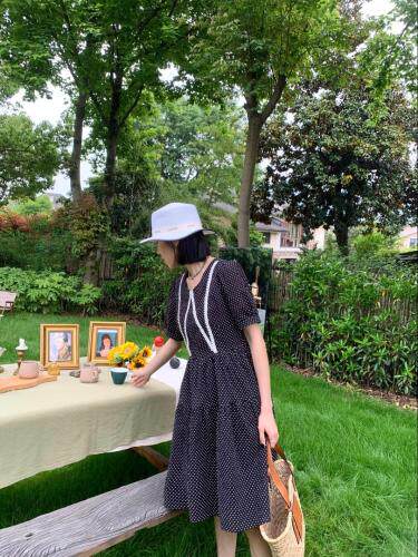 现货，领结连衣裙，女装连衣裙，DTU(6F)