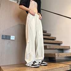 2025春季新款垂感休闲裤男宽松直筒九分裤纯色百搭K228P55，男装休闲裤，电商B278