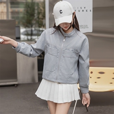 主推皮衣女外套2025春秋新款复古美式酷帅短款夹克上衣，女装皮衣，潮流依族