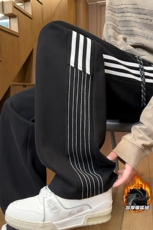 华棉三条杠男400g重磅加厚银狐绒休闲卫裤K25089J加绒-特P40控78，男装休闲裤，电商A001