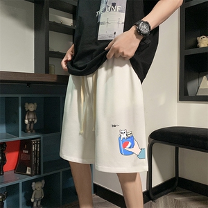 HD74262-P22 华夫格短裤男大码宽松五分裤男直筒中裤图片