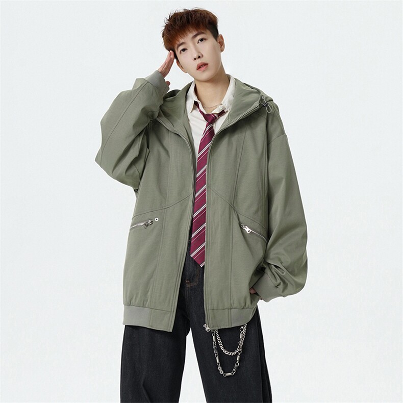 2026春季新款现货连帽夹克男纯色上衣外套DSA157B-JK7970-特P70,男装夹克,电商A157B