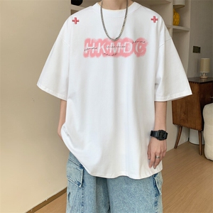 图案已注册夏季重磅美式休闲短袖T恤男潮宽松半袖体恤衫D107/P25图片
