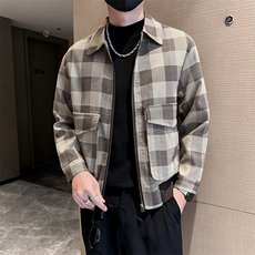轻熟风男士秋冬格子2025秋季长袖夹克店主风JK8005-P130，男装夹克，电商A236