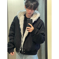网图秋冬宽松休闲棉衣男女美式座山雕加绒加厚棉服-A2347P120，男装棉衣，电商B241