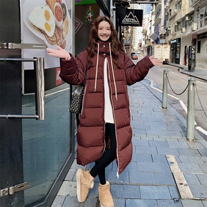 冬季羽绒服女韩系长款高级感连帽2025独特超好看百搭厚外套白鸭绒图片