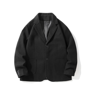 N6169/P95加棉P105冬季新开叉呢料毛呢西服男宽松外套上衣呢大衣图片