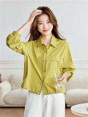 现货！2026春季新款简约优雅休闲时尚设计感纯棉透气女士翻领衬衫，女装衬衫，木子恋