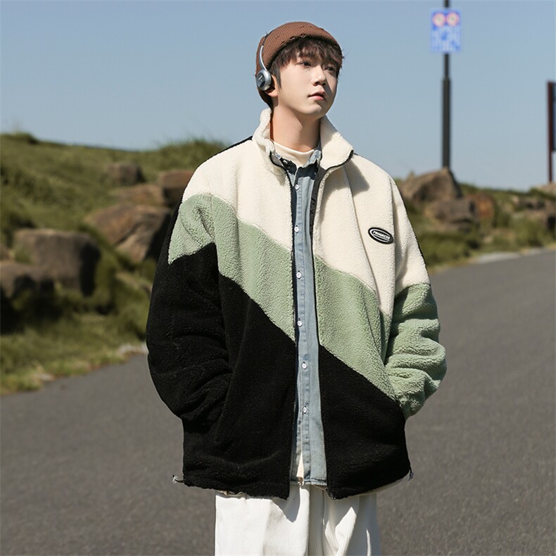 数据新款冬季加绒加厚棉服羊羔绒开衫百搭青少年外套男MY105P95,男装夹克,电商A086