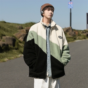 数据新款冬季加绒加厚棉服羊羔绒开衫百搭青少年外套男MY105P95图片