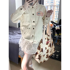 【有货】碎花领拼接外套男女同款春秋情侣工装夹克K95CC-特P60，男装夹克，星座1007（原301D）