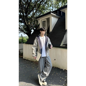 抖音得物高品质二开 26春装美式重磅宽松结构双面连帽卫衣外套W68图片