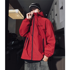 港风多模秋款时尚宽松字母印花连帽冲锋衣夹克F566P65控88，男装夹克，电商A247