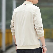 秋季爸爸装商务休闲纯色立领夹克中年男士薄款外套时尚百搭男装，男装夹克，电商B212（原钱塘6029）