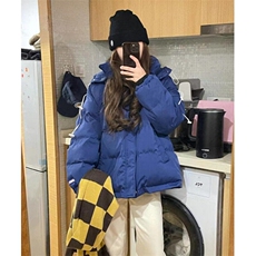 克莱因蓝冬季面包服宽松保暖连帽棉袄中性学院风潮MG806，男装棉衣，星座1116A（原606A-3）
