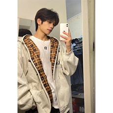 春秋季卡通人物涂鸦拼接连帽拉链卫衣情侣宽松休闲外套WS467，男装卫衣，星座1116A（原606A-3）