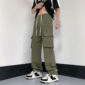 口袋工装裤侧口袋阔腿工装裤子ins休闲裤长裤港风潮K0222-P40图片