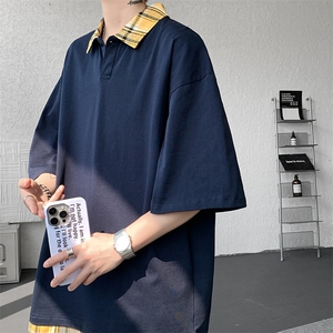 短袖男夏季新款港风宽松假两件体恤上衣DX3302-P32图片