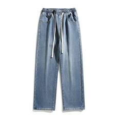 牛仔裤男春夏新款港风宽松纯色休闲长裤CK8209-P42，男装牛仔裤，星座214-3