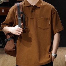 美式复古POLO衫男夏季简约风重磅男装宽松大码男士短袖T恤tshirt，男装T恤，星座1210-1