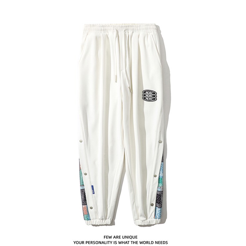 加绒加厚港风冬新款侧开叉排扣束脚运动休闲裤2110-2-P65控80,男装休闲裤,星座914-3