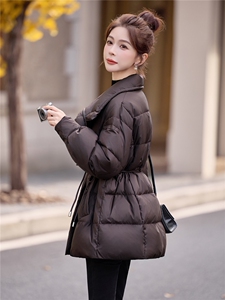 现货，2025新款羽绒服女冬季中长款面包服时尚气质宽松加厚外套潮图片