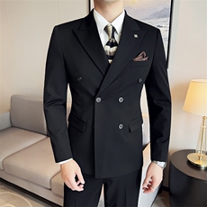 SJT813-P2102025英伦双排扣绅士西服三件套装结婚礼服，男装西服，星座507A（原星座306B-2）