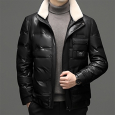 男士可脱卸毛领御寒羽绒服冬季新款中年休闲保暖加厚男装外套，男装羽绒服，电商B212（原钱塘6029）
