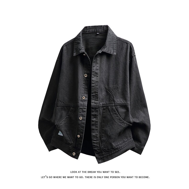 牛仔外套宽松大码简约休闲百搭潮流水洗牛仔衣夹克J7009-特价68,男装夹克,电商A007