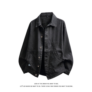 牛仔外套宽松大码简约休闲百搭潮流水洗牛仔衣夹克J7009-特价68图片