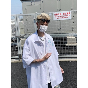 B225-C6615-P47-X59--新中式短袖风衬衫短袖-聚酯纤维图片