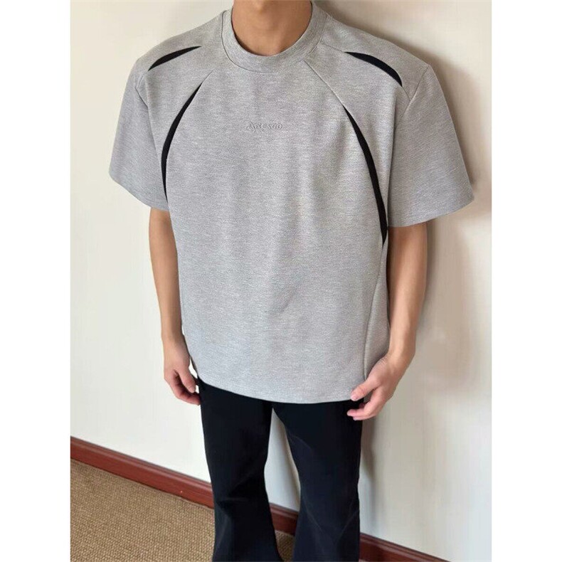 【有货】DHT192-批40美式复古解构拼色短袖t恤男女夏季情侣半袖,男装T恤,星座603-2
