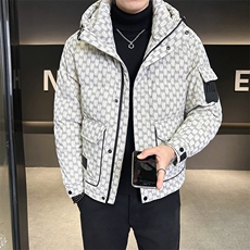 新做标50绒男士皮羽绒服冬季2025新款连帽外套A313-9159-P225，男装羽绒服，电商A313