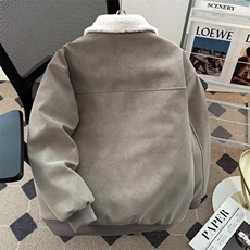 羊羔毛外套男冬2025新款皮毛一体羊羔绒棉服翻领棉衣潮TT1323P96，男装棉衣，星座1013-5