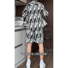 短袖衬衫男+短裤男套装男100%聚酯纤维M-5XL大码TZ78721P50控98，男装牛仔裤，星座226-1