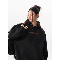 原图刺绣连帽卫衣2025秋冬季新款连帽套头保暖运动服休闲上衣，男装棉衣，星座218-8