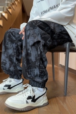 量大优供视频扎染灯芯绒束脚休闲裤男XH83-特p35，男装休闲裤，电商B367