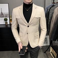 秋冬社会小伙牛仔夹克西装单西修身西服A236-XZ-212-P145，男装夹克，电商A236