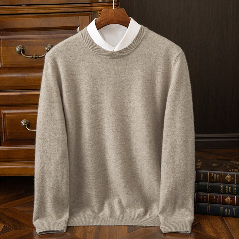 男款秋冬衫35%柔软保暖舒适简约男装，男装羊绒套衫，飞邦羊绒