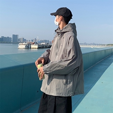 Wt055-P38港风潮流遮阳透气大码纯色防晒服，男装夹克，星座1501-1