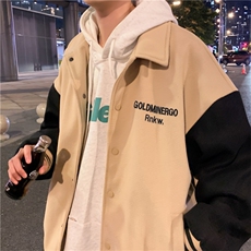 复古港风秋冬季2023新款拼接棒球服M-3XL加厚美式外套W2397-P60，男装夹克，星座512-2