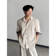 【前60分钟5折8/09晚20点上新】DAYNY亚麻混纺老钱度假风衬衫，男装衬衫，星座506A