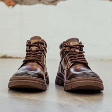 中帮马丁靴男2024新款英伦风户外加绒保暖工装靴潮男士棉靴，男鞋马丁靴，电商A223