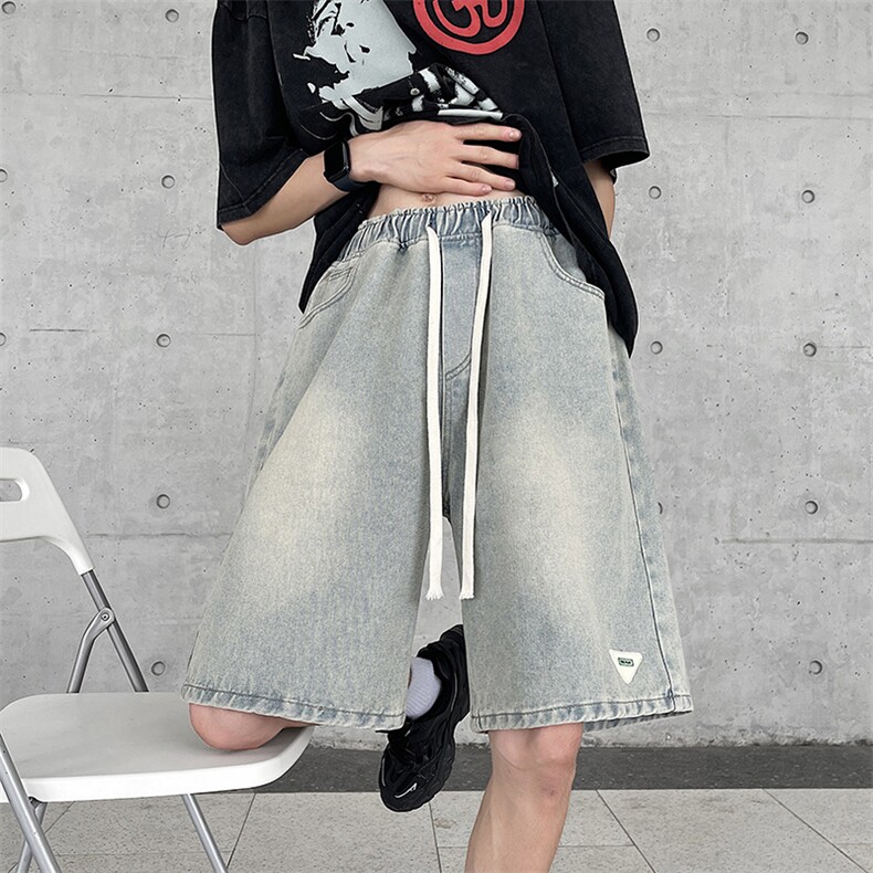 2024夏季新款抖音品质港风牛子贴标短裤男DK500-P38控价58，男装牛仔裤，星座914-6