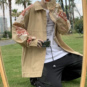 腰果花拼接牛仔外套春秋韩版潮流工装夹克潮牌复古衣服 W1587-P59图片